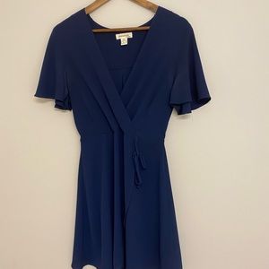 Navy Blue Wrap Dress